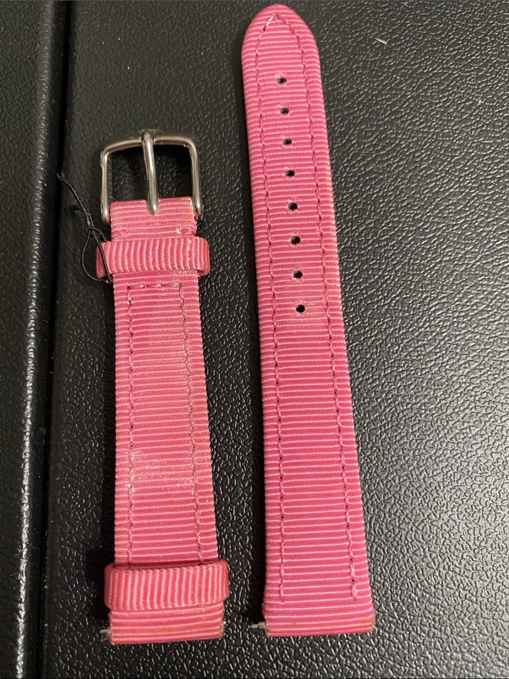 16mm Michele Pink Nylon Watch Strap for Women